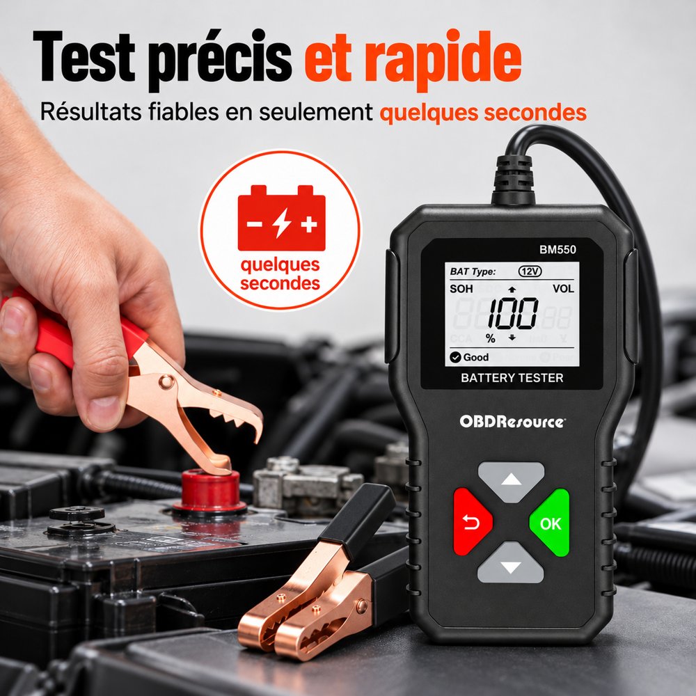 Testeur de batterie numérique 6, 12 et 24 V