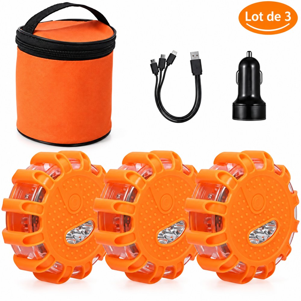 Balises LED magnétiques, lot de 3