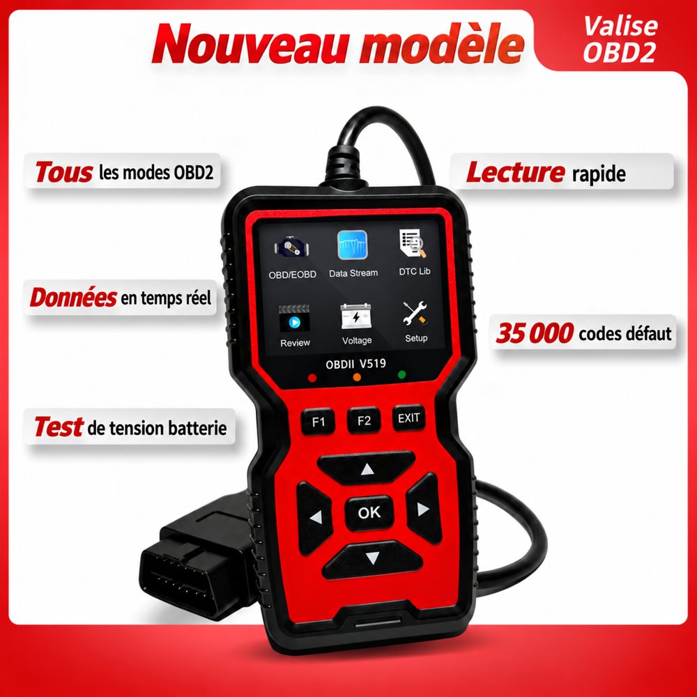 Valise de diagnostic OBD2 V519 à écran couleur