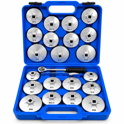 Coffret de 23 pièces : cloches de filtre à huile et cliquet